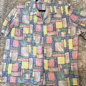 Multicolor Geometric Men's Jacket